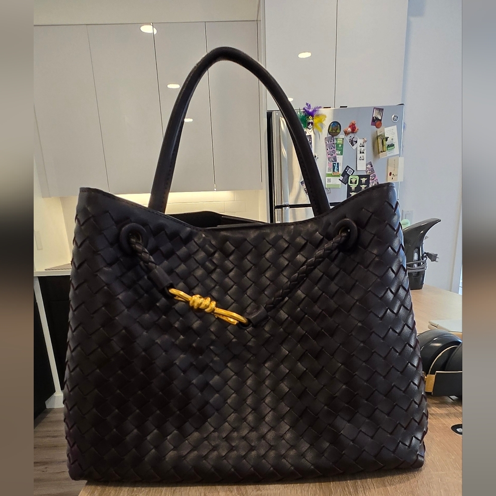 Elegant Coffee Woven Tote Bag